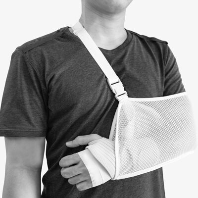 Man with his arm in a sling